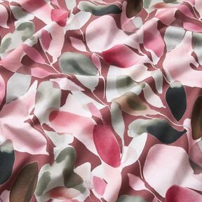 Katoenjersey Digitale print van aquarelbloemen – kaasjeskruid/riet,  Katoenjersey Digitale print van aquarelbloemen – kaasjeskruid/riet,