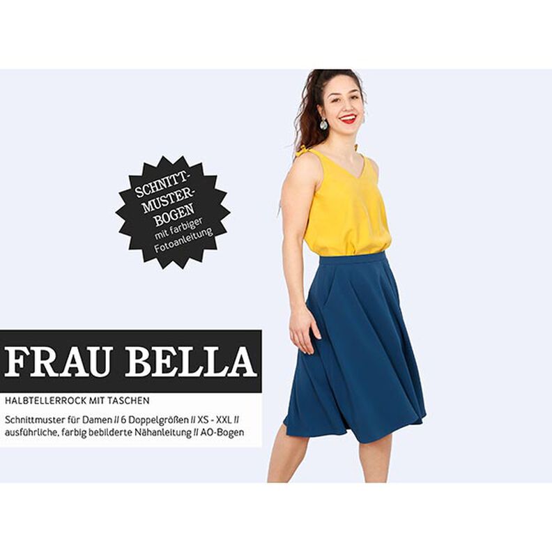 FRAU BELLA - halflange rok met zakken, Studio Schnittreif  | XS -  XXL,  image number 1