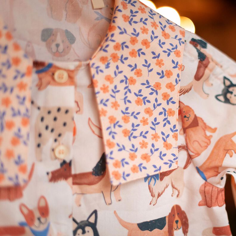 GOTS Katoenpopeline Losse bloemen | Poppy Fabrics – natuur/perzik sinaasappel, image number 7