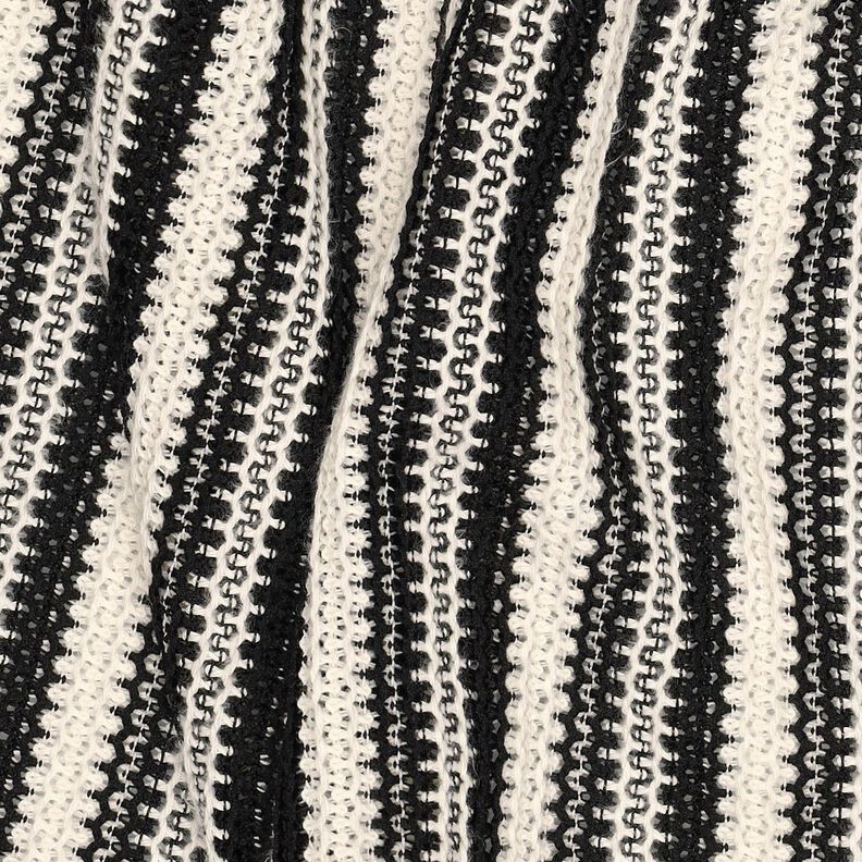 Breistof Strepen| Poppy Fabrics – zwart/ecru,  image number 2