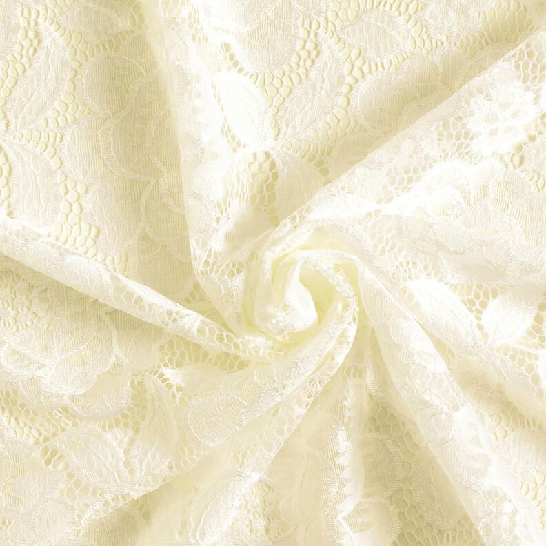 Elastisch kant Bloemen en bladeren – ecru, image number 4
