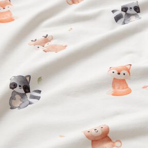 GOTS Katoenjersey Babydieren Digitaal printen – ivoor, 