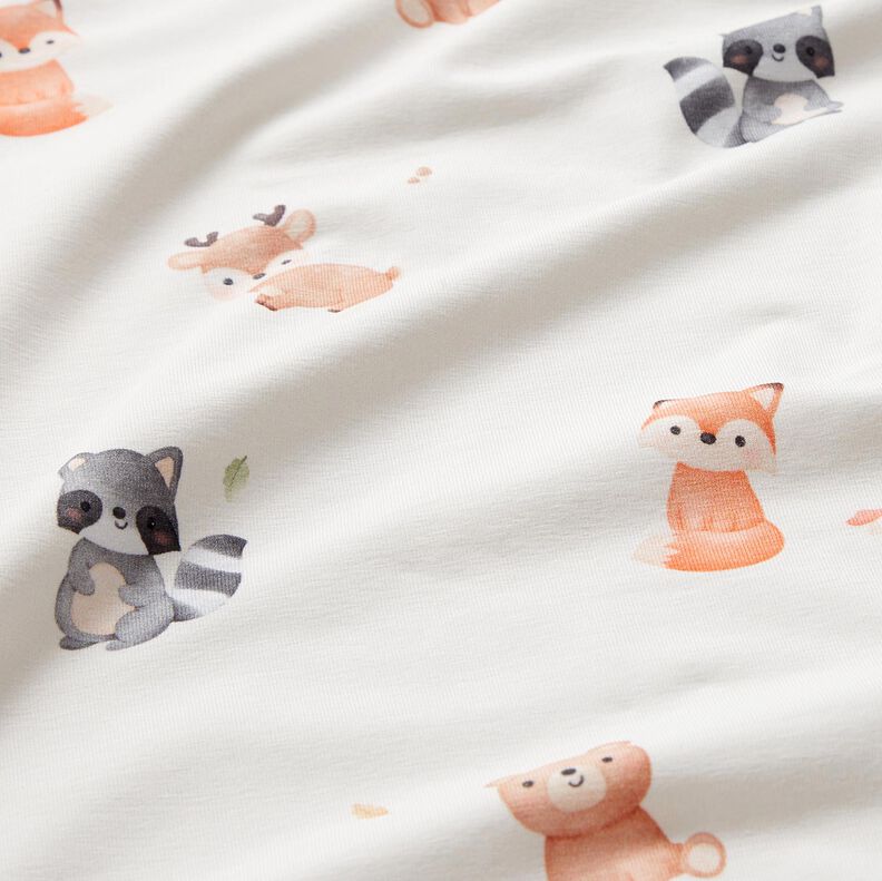 GOTS Katoenjersey Babydieren Digitaal printen – ivoor, image number 2