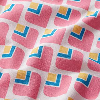 Decostof Canvas Retro-vierkanten – wit/pink, 