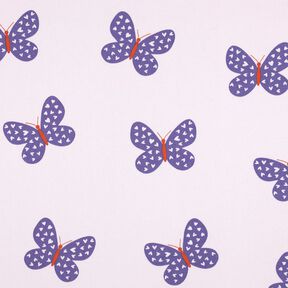Sweatshirt geruwd Grote vlinders | Poppy Fabrics – pastellila/blauwlila, 