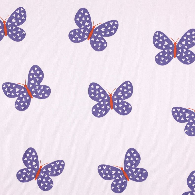 Sweatshirt geruwd Grote vlinders | Poppy Fabrics – pastellila/blauwlila,  image number 1