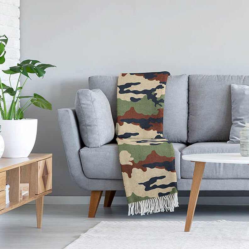 Gezellige fleece Camouflage – licht taupe/donkergroen, image number 6