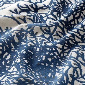 Decostof Half panama fijne koralen – marineblauw/natuur, 