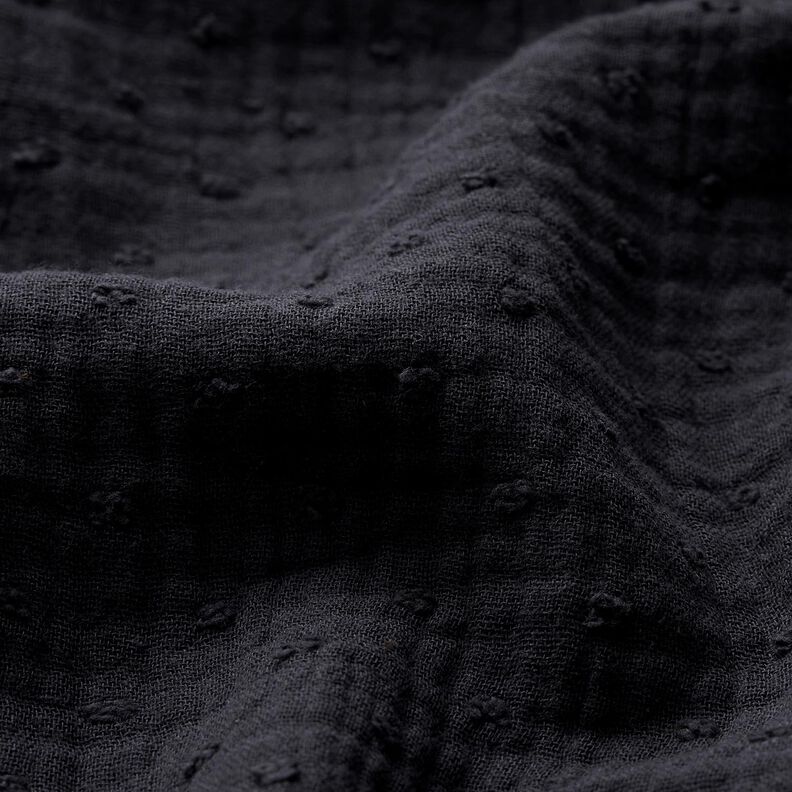 Mousseline/dubbel gehaakte stoffen dobby – zwart,  image number 2