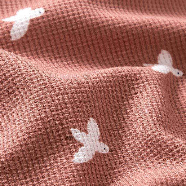 Wafel jersey Vogels – oudroze, image number 3