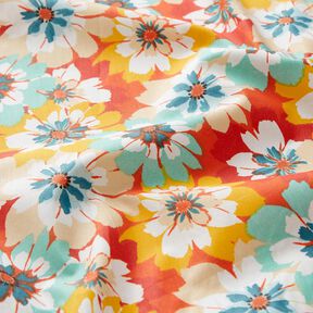 Gecoate katoen Lentebloemen – mint/terracotta, 