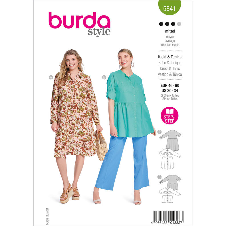 Plus-Size Jurk / Tunika | Burda 5841 | 46-60,  image number 1