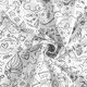 Katoenpopeline Kleurplaten sprookjeswereld – wit/zwart,  thumbnail number 4