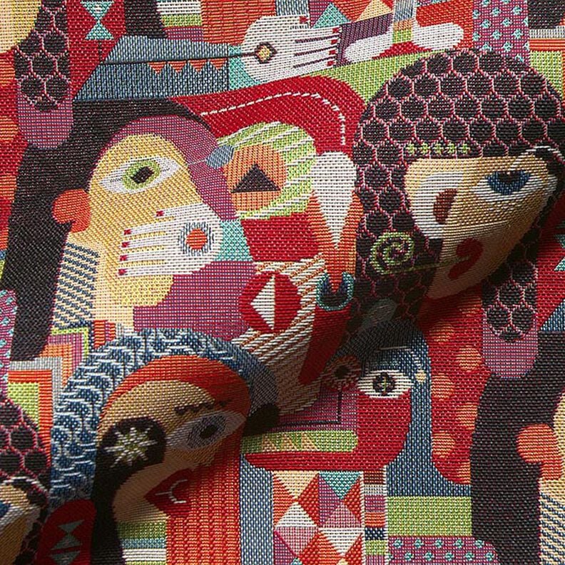 Decostof Gobelin abstracte gezichten – zwart, image number 2