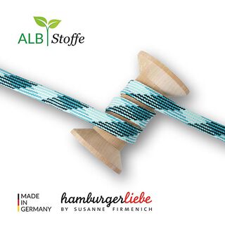 GOTS Biologische vlechtkoord TWIST ME Plaid [12 mm] | Albstoffe – turkooisblauw/donkergroen, 