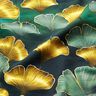 Katoenjersey Ginkgo | Glitzerpüppi – donkergroen/oud goud,  thumbnail number 2