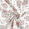 Katoenen stof Perkal -katoen bloemen in harten – wit/roze,  thumbnail number 3