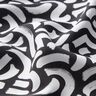 Viscosestof abstracte golvende lijnen – zwart/wit,  thumbnail number 2