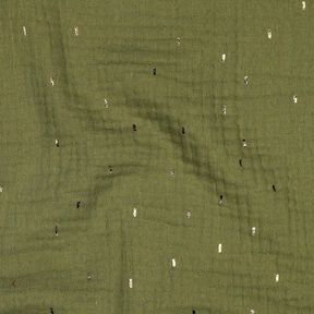 Mousseline/dubbel gehaakte stoffen Rechthoek Foliedruk | Poppy Fabrics – pijn/goud metallic, 