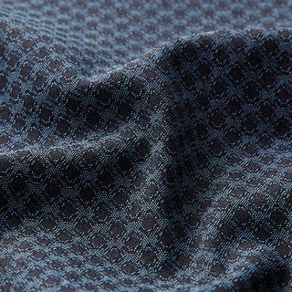 Stretch jacquard ruiten – jeansblauw, 
