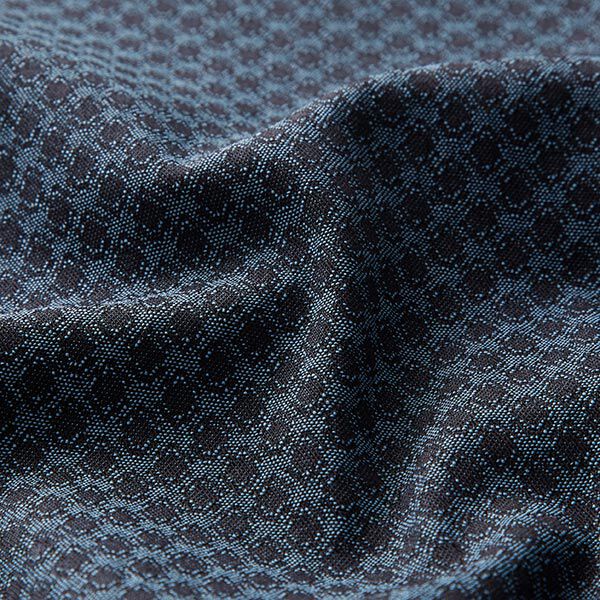 Stretch jacquard ruiten – jeansblauw, image number 2