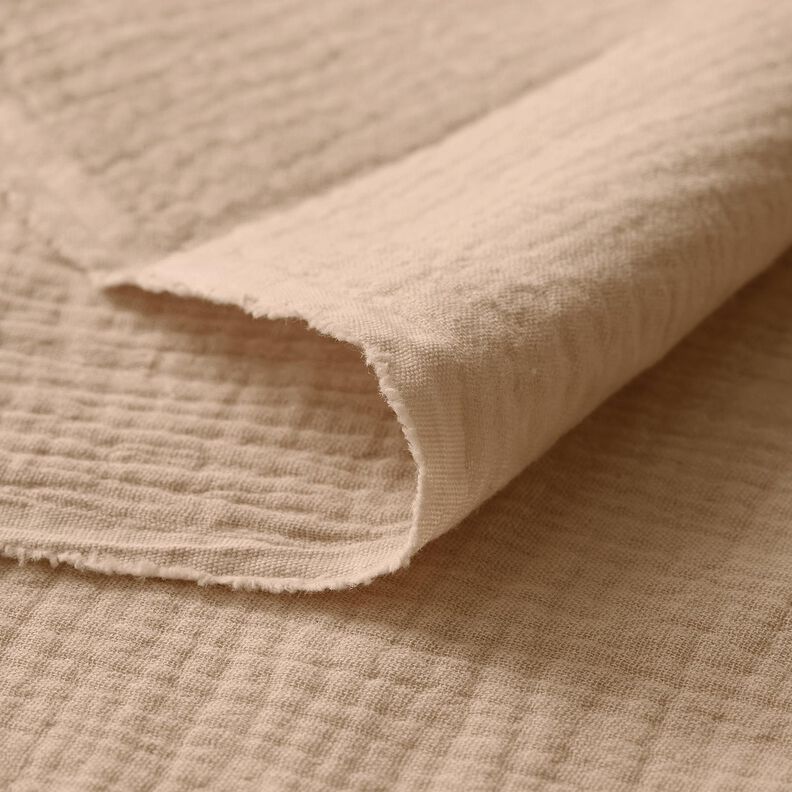 Mousseline/dubbel gehaakte stoffen – donkerbeige, image number 5