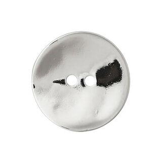 Metalen knoop 2-gats  – zilver metalen, 