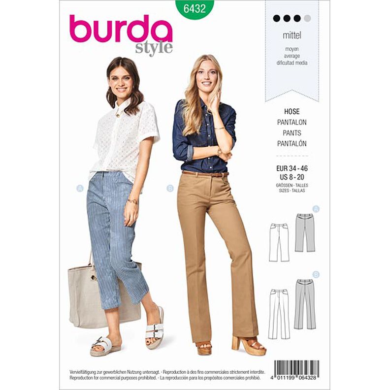 Broek | 7/8-broek, Burda 6432 | 34 - 46,  image number 1