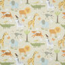 GOTS Katoenen stof Cretonne Safari-dieren – beige,  thumbnail number 1