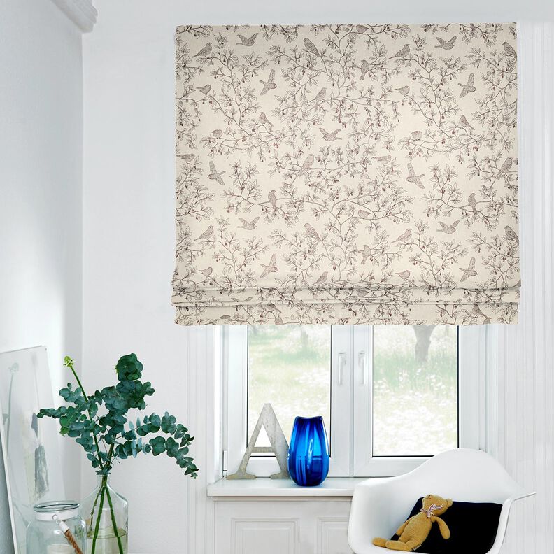 Decostof Half panama Zangvogels &ndash; natuur/roodbruin,  image number 5