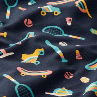 Katoenjersey retro sport | PETIT CITRON – nachtblauw, 