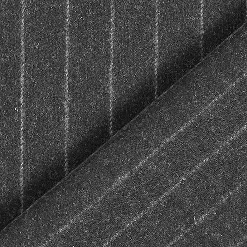 Wollen stof brede naaldstrepen – graniet,  image number 5