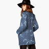 Doorgestikte stof chambray bloemen tie-dye – jeansblauw,  thumbnail number 7