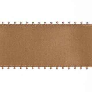 Satijnband picotrand - donkerbeige, 