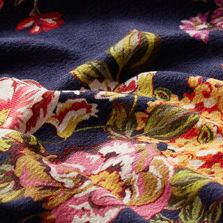 Viscose fijngebreide dahlia's – marineblauw, 