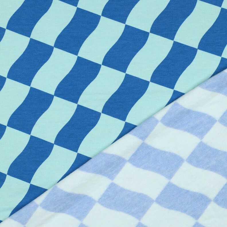 Softsweat golvende ruit| Poppy Fabrics – koningsblauw/ijsblauw,  image number 4