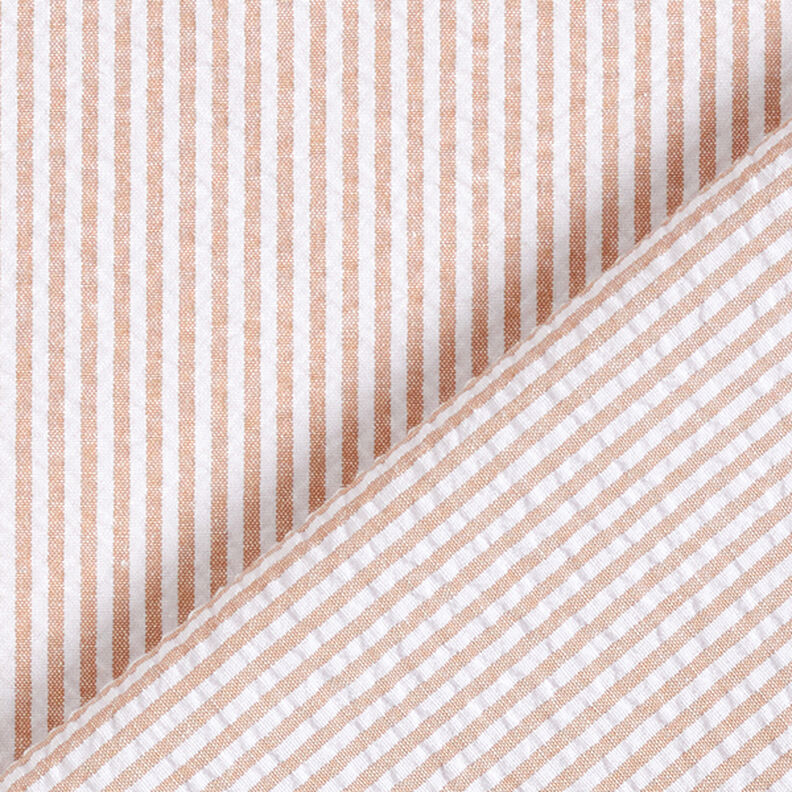 Seersucker Katoenmix strepen – beige/ecru,  image number 4