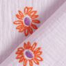 Mousseline/dubbel gehaakte stoffen opgestikte grote bloemen | Poppy Fabrics – pastelviolet/perzik,  thumbnail number 4