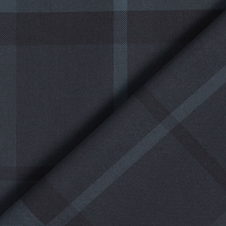 Overhemdstof tartan ruit – nachtblauw/zwart,  image number 4