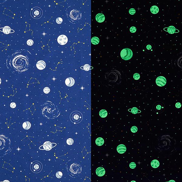 Decostof Canvas Planetarium Glow in the Dark – marineblauw, image number 1
