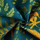 Decostof Half panama Gebladertekunst – oceaanblauw,  thumbnail number 3