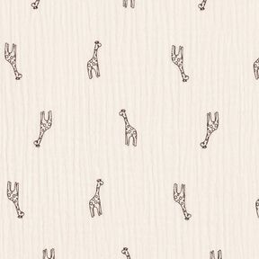 Mousseline/dubbel gehaakte stoffen Schattige giraffen – wit, 