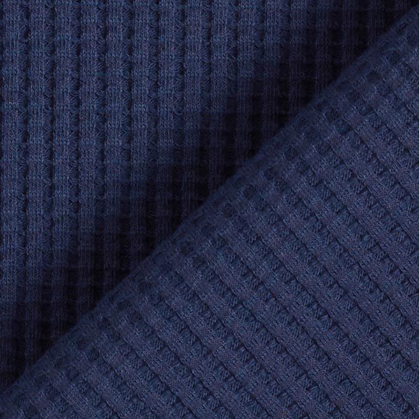 Katoenen wafel jersey effen – marineblauw,  image number 3