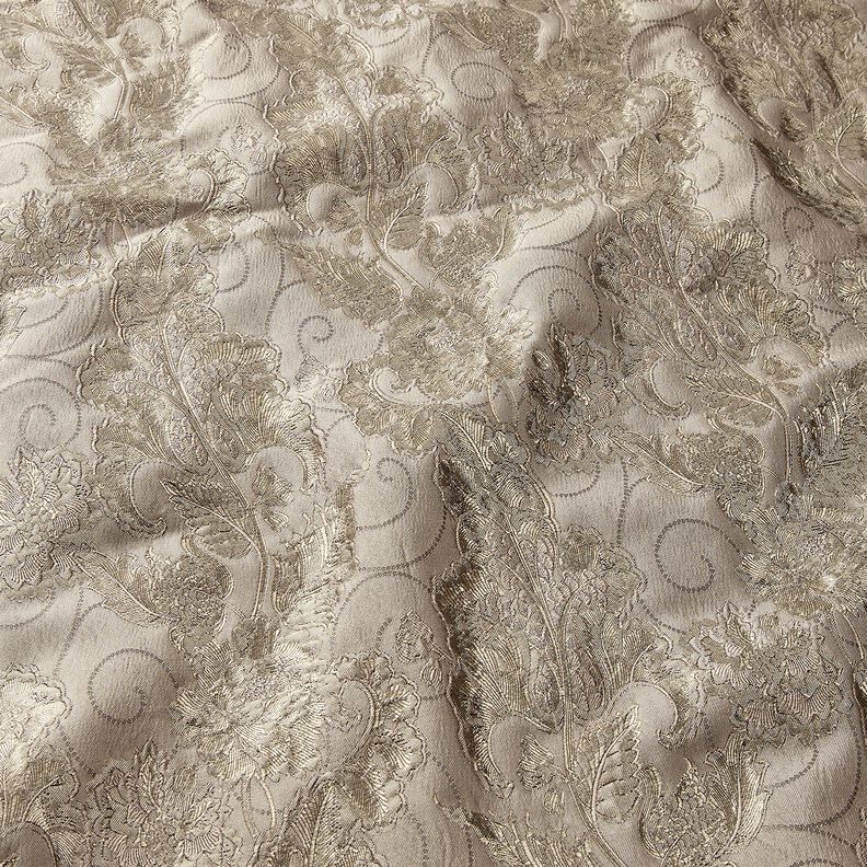 Kledingsjacquard Brokaat Bloemen – taupe, image number 2