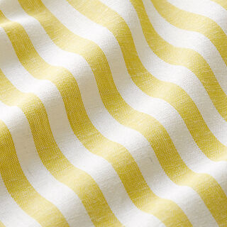 Katoen-linnen-mix lengtestrepen – wit/geel, 
