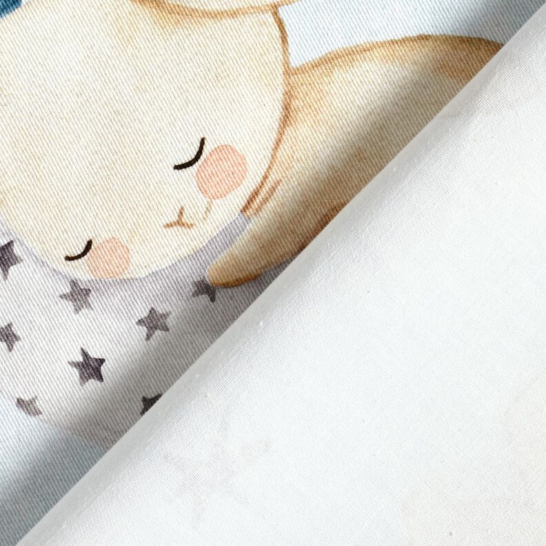 Decostof Katoenkeper Konijn in dromenland Digitaal printen – babyblauw/jeansblauw,  image number 4