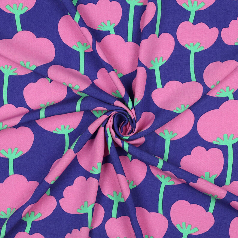 LENZING™ ECOVERO™ viscosestof Poppies | Nerida Hansen – marineblauw/pink,  image number 3