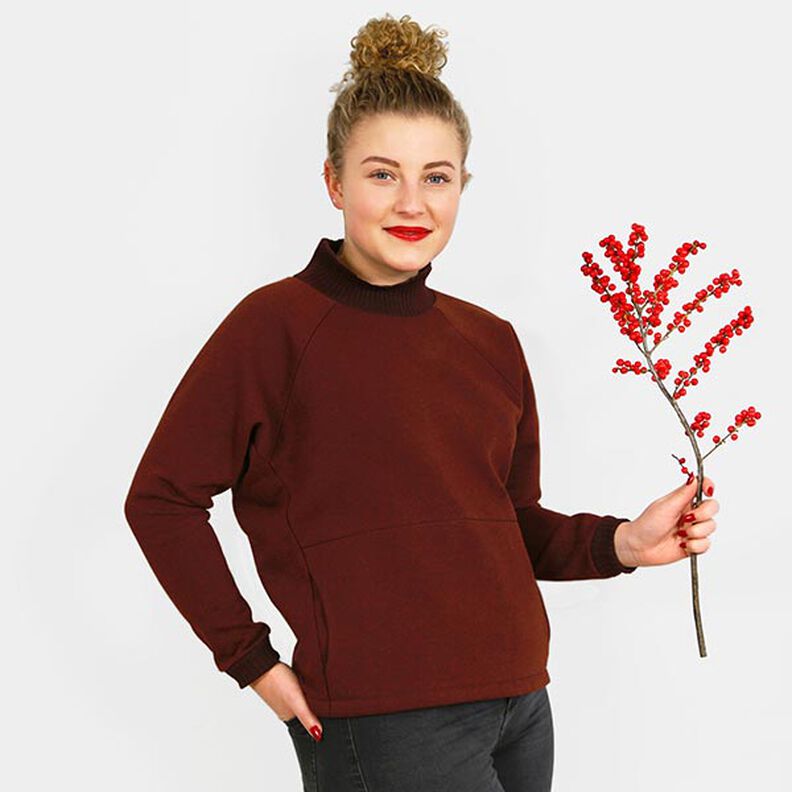 MEVROUW BETTI Sweater met vleermuismouwen, buikzak en opstaande kraag | Studio Schnittreif | XS-XXL,  image number 7