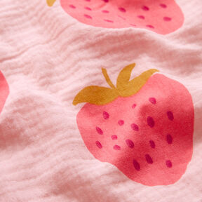 Mousseline/dubbel gehaakte stoffen Gigantische aardbei | by Poppy roos/pink, 