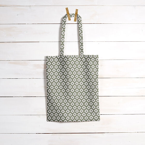 Outdoorstof jacquard Ruiten – olijf, image number 7